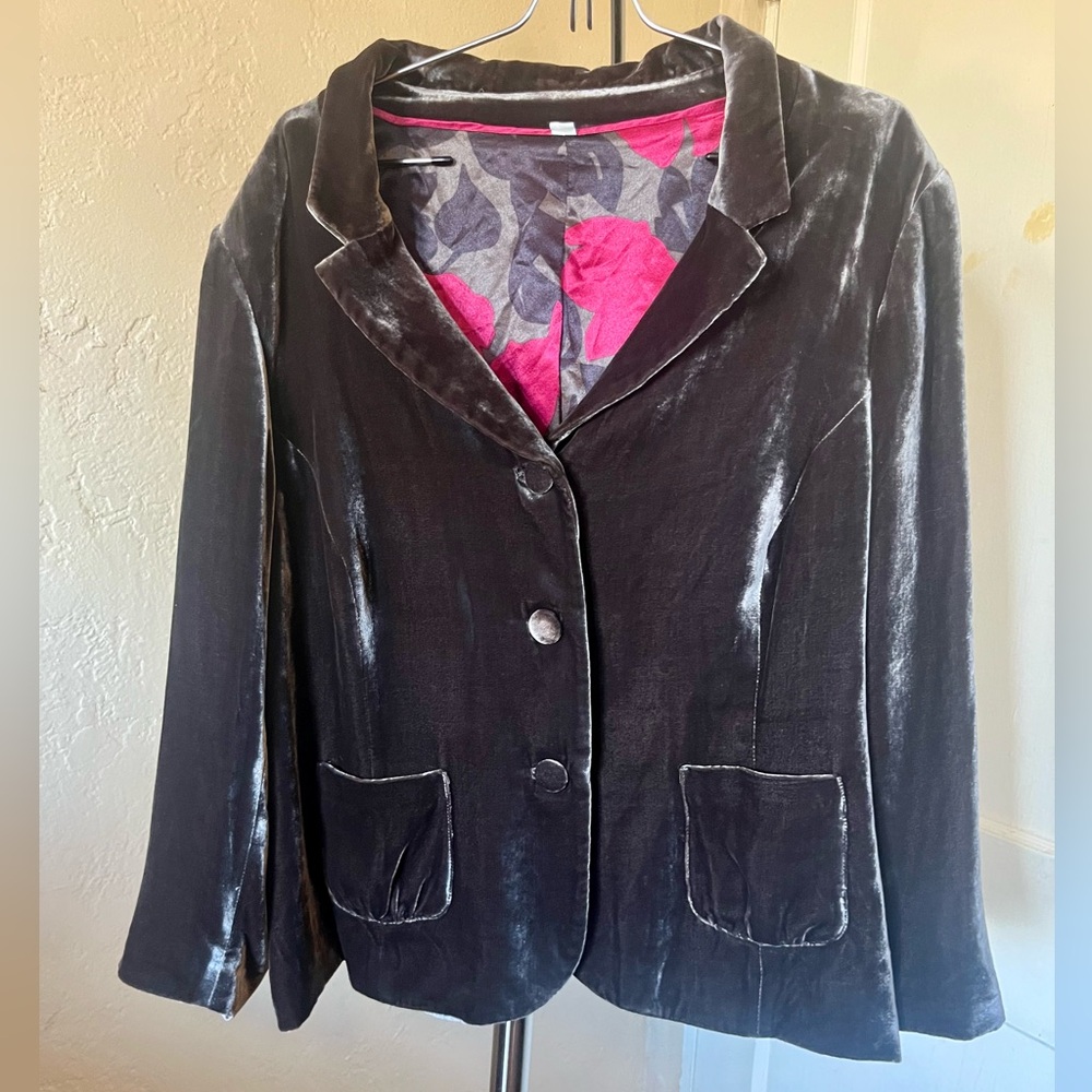 Boden Velvet Blazer, brown, 18